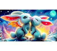 rabbit 1000 Pieces Jigsaw Puzzles for Adults Educational Games Jigsaw Puzzle Home Decoration for Adults and Kids Age 12 Years Up 38x52cm/1000pcs