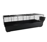 Rabbit 140cm LARGE Indoor Rabbit & Guinea Pig Cage Black | Comes complete with a hayrack for mess-free feeding