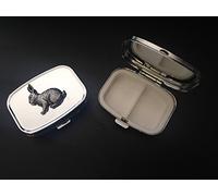 Rabbit A17 made of fine English Pewter on a travel silver rectangular metal pill box