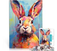 Rabbit Abstract BunnyAdults 1000 Pieces Puzzle Stress Reliever Staycation Kill time for is ideal as a gift for the whole family 38x26cm