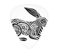 Rabbit Abstract Drawing Printed pick set - 12 pieces, thin, medium and thick guitar picks, suitable for guitar, bass, electric guitar and ukulele