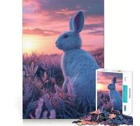 Rabbit Aesthetic Sunset 1000 Piece Jigsaw Puzzles for Teenagers Jigsaw Clear Logic Toy Peaceful Time Perfect Cut Santa Wish List (50x75cm)