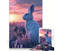 Rabbit Aesthetic Sunset Jigsaw Puzzles for Adults1000 Piece Mind Skill Group Joy Quality Edge Art Collection Piece (38x52cm)