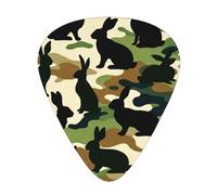 Rabbit-American-Camouflage-Pattern 12 Pack Guitar Picks With 3 Thicknesses And Storage Box, Abs Plectrums For Electric Bass Guitar Players