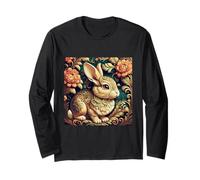 Rabbit Among Flowers After William Morris Long Sleeve T-Shirt