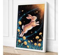Rabbit Among the Stars Canvas Wall Art Print 24x16 Inch