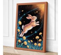 Rabbit Among the Stars Canvas Wall Art Print 24x16 Inch (61 x 41 cm)