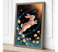 Rabbit Among the Stars Canvas Wall Art Print 30x20 Inch (76 x 51 cm)