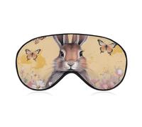 Rabbit and Butterfly Sleep Mask for Women Men Side Sleeper Eye Cover with Adjustable Strap Soft Breathable Blackout Mask Slip-Free Deep Sleeping Travel Essentials