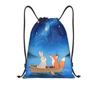 Rabbit And Fox Cute Swimming Bag Unisex Pe Bag Portable String Backpack For Yoga Holiday Beach 36X42Cm