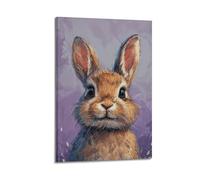 Rabbit Animal Facing The Camera Poster Modern Wall Art Canvas Aesthetic Decoration Painting 08x12inch(20x30cm) Frame-style