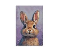 Rabbit Animal Facing The Camera Poster Modern Wall Art Canvas Aesthetic Decoration Painting 16x24inch(40x60cm) Unframe-style