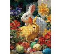 Rabbit Animal Jigsaw Puzzle 2000 Piece, Puzzles for Adults 2000, The Impossible Challenge, Jigsaw Puzzle Games Classic Educational, Wooden Puzzles, for Home Wall Decoration Gift FNKL1-999