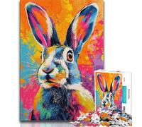 Rabbit Animal Jigsaw Puzzles for Adults Teenagers Jigsaws Puzzle,Help The Brain Exercise Addictive Toys to Cultivate Patience A Work of Art (38x26cm)