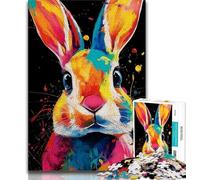 Rabbit Animal Jigsaw Puzzles for Teenagers 1000 Piece Puzzle,Challenging To Complete But Fun And Humorous Birthday Present,Gifts,Wall Art 38x26cm