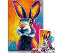 Rabbit Animal Jigsaws Puzzles 1000 Pieces for Teenagers Gifts,Decompressing Intellectual Educational Toy Birthday Present,Gifts,Wall Art (38x26cm)