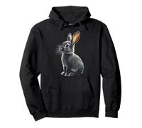 Rabbit Animal Lover Illustration Motif Rabbit Pullover Hoodie