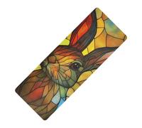 Rabbit Art printed mens yoga mat for exercise, natural rubber non slip, with carrying bag tapete para ejercicio 71x26 inches