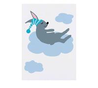 'Rabbit Asleep Floating On A Cloud' Temporary Tattoo - Water Resistant, Skin-Safe, Non-Toxic Transfer (TO00076547)