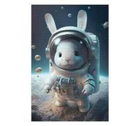 Rabbit Astronaut in Space Illustrated Jigsaw Puzzle for Adults, 1000 PCS | Puzzle for Adults - indoor weekend activity at your own pace.