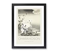 Rabbit At Full Moon By Ohara Koson Exhibition Museum Asian Japanese Framed Print | A2 Black Framed Wall Art | Ready to Hang | Asian Space Picture | Living Room Bedroom Lounge Office