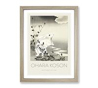 Rabbit At Full Moon By Ohara Koson Exhibition Museum Asian Japanese Framed Print | A4 Oak Framed Wall Art | Ready to Hang | Asian Space Picture | Living Room Bedroom Lounge Office