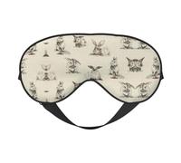 Rabbit Background Night Mask Soft Reversible Eye Cover Adjustable Strap Light Blocking Comfortable Rest