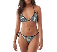 Rabbit Background Print Beachwear Swimsuit Women Two-Piece Bathing Suit Summer Vacations Pool Activities Black