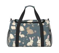Rabbit Background Print Functional Travel Tote Ample Space Travel Bag Foldable Carry On Tote for Weekender