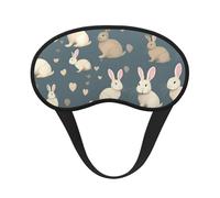Rabbit Background Print Soft Comfortable Eye Mask for Sleeping Light Blocking Nap Travel Camping Night Rest