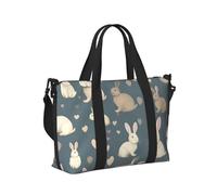 Rabbit Background Print Travel Hand Bag for Women Men Lightweight Foldable for Weekend Trips Gym Vacation
