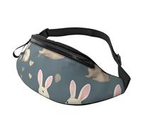 Rabbit Background Print Unisex Pack Waist Bag Travel Accessory for Sunglasses Wallets Passports Key