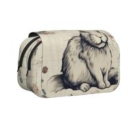 Rabbit Background Printed Flip Pencil Case with 2 Compartments, Large Capacity, Portable Stationery Organizer for School, Travel and Art