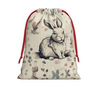 Rabbit Background Ultra Soft Velvet Gift Bag, Comfortable To The Touch, Reusable