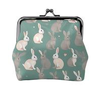 Rabbit Backgrounds Print Vintage Leather Change Purse Elegant Small Coin Purse for Women Coin Pouch Wallet Mini