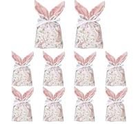 Rabbit bag - Easter Bunny Candy Bags 10 Pack | Drawstring Plush Gift Pouches | Bunny Ear Party Favor Bag for Candy Treats, Chocolates, Snacks | Reusable Gift Bags