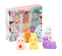 Rabbit Bath Toy, 6pcs Bath Tub Toys, Sound Shower Toy, Cute Bathtub Fun, Ideal for Birthday & Beach Pool Activity, Kid Favors, Welcome Gift, 8.46x2.28x7.09 inches
