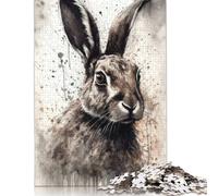 Rabbit Beauty Black Ink Puzzles 1000 Piece Puzzle Adult Jigsaw Puzzle Jigsaw Puzzles for Adults Gifts 1000pcs (75x50cm)