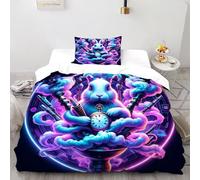 Rabbit Bedding Set for Comforter Polyester Animal Duvet Cover 2 Piece for Children Teens And Adults -1 Pillow Shams, Single（135x200cm）