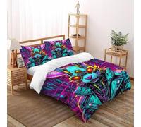 Rabbit Bedding Set for Comforter Polyester Animal Duvet Cover Set 3 Pieces for Children Teens And Adults -2 with Pillowcases, Super King（260x220cm）