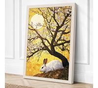 Rabbit Beneath the Tree Boho Canvas Wall Art Print 18x12 Inch (46 x 30 cm)