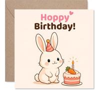 Rabbit Birthday Card, Hoppy Birthday Wishes