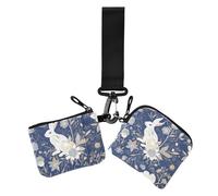 Rabbit Blue Vintage Dual Wristlet Wallets for Women Small Portable Zipper Wristlet Wallet with Zipper Coin Pocket for Ladies 2 Pcs, Rabbit Blue Vintage, One Size, Casual
