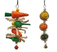 Rabbit Boredom Breakers and Hamster Enrichment, Guinea Pig Enrichment Toys Set with Chew Strings, Rabbit Enrichment and Rat Enrichment Toys for Small Pets, Rabbit Toy and Rat Toys for Chewing Activity