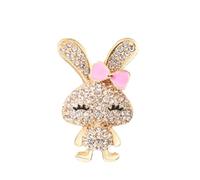 Rabbit Brooch for Women, Vintage-Inspired Rhinestone & Metal Lapel Pin, Elegant Cute Accessories for Everyday Wear, Parties,Gifts, Metal, no gemstone
