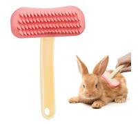 Rabbit Brush, Soft Silicone Small Animal Massage Comb, Practical Bunny Brush for Grooming, Bunny Grooming Kit Supplies Suitable for Cats Puppies & Other Pets (Pink)