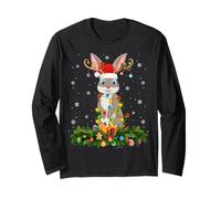 Rabbit Bunny Christmas Lights Reindeer Santa Adult & Kids Long Sleeve T-Shirt