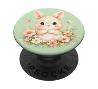 Rabbit Bunny Flowers Butterfly Watercolor Cute PopSockets Adhesive PopGrip