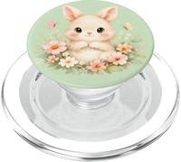 Rabbit Bunny Flowers Butterfly Watercolor Cute PopSockets PopGrip for MagSafe