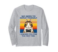 Rabbit Bunny Gamer I Ignored You Fine The First Time Retro Long Sleeve T-Shirt